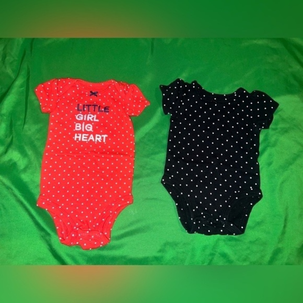 Carter's Red and Black Polka Dot Bodysuits